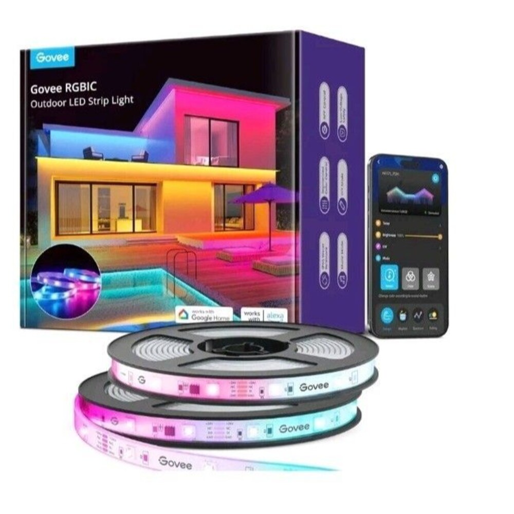 Govee Outdoor LED Strip Lights, 65.6ft Smart Led Strip Lights Work with Alexa...